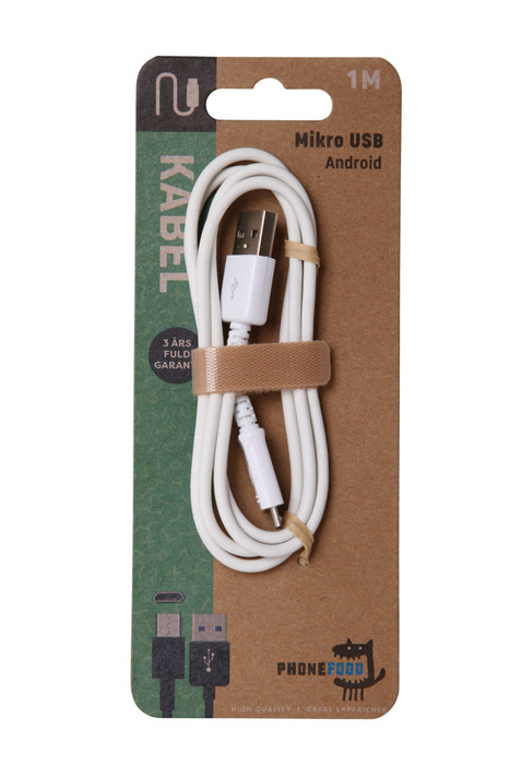 USB-A til og micro USB kabel – 1 meter